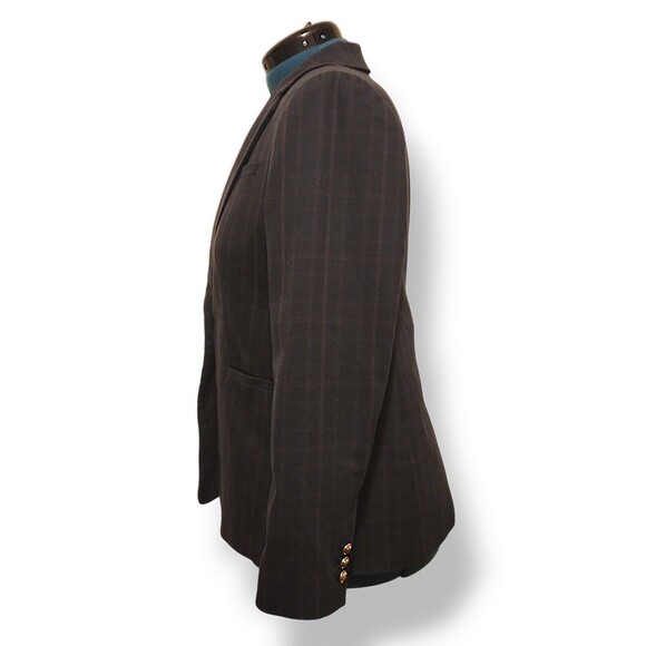 Banana Republic Long and Lean Blazer Jacket Glencheck Red Navy Blue Size… - Picture 3 of 6
